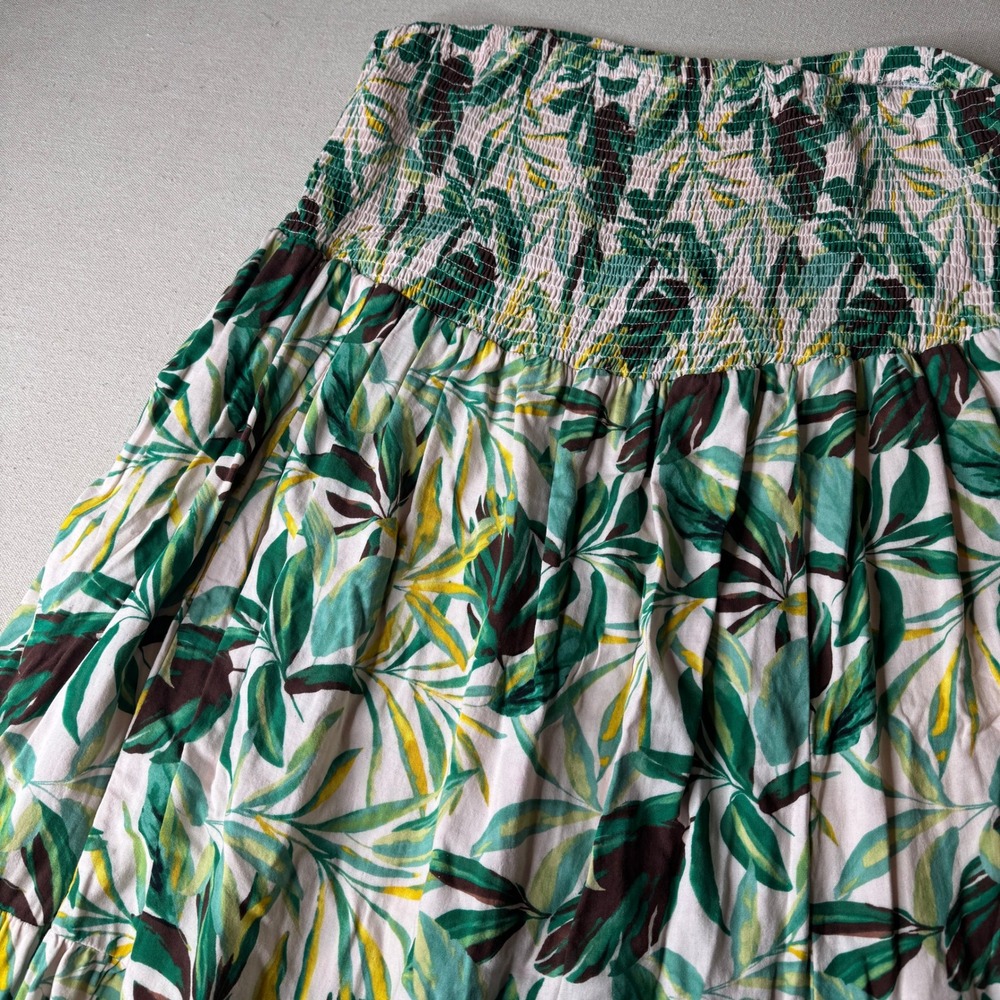 Torrid Womens Plus Size 5 Tropical Midi Double Gauze Smocked Tiered Tube Dress‎